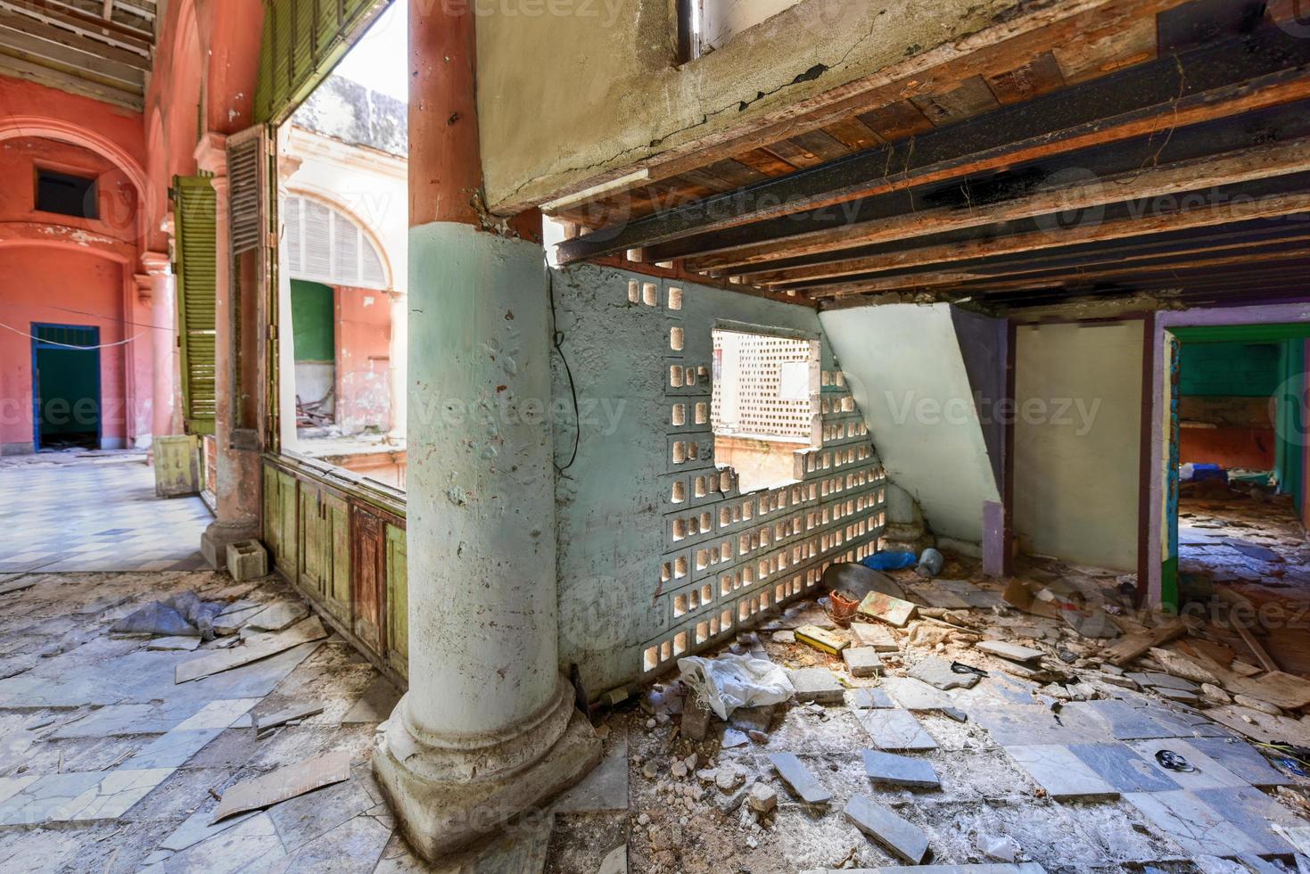 Old building in the process of collapsing in the Old Havana neighborhood of Havana, Cuba. photo