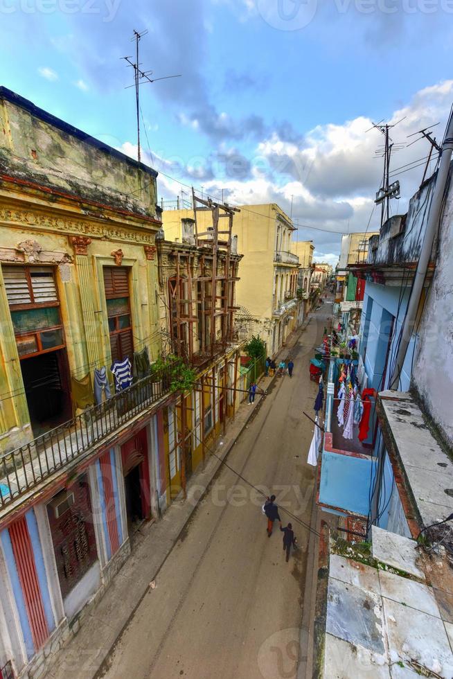 Old building in the process of collapsing in the Old Havana neighborhood of Havana, Cuba. photo