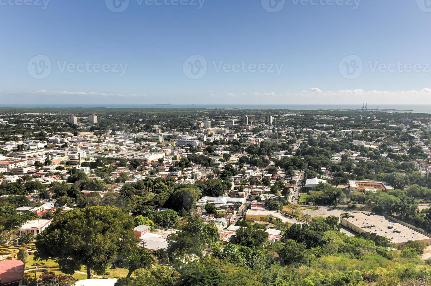 Aerial view of the city of Ponce, Puerto Rico. photo