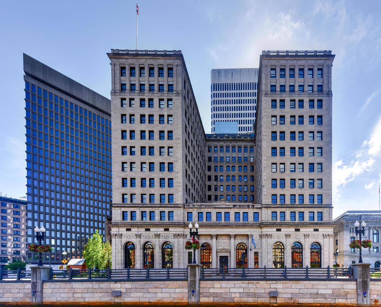 Rhode Island Hospital Trust Building is an historic commercial building at 15 Westminster Street in downtown Providence, Rhode Island, 2022 photo