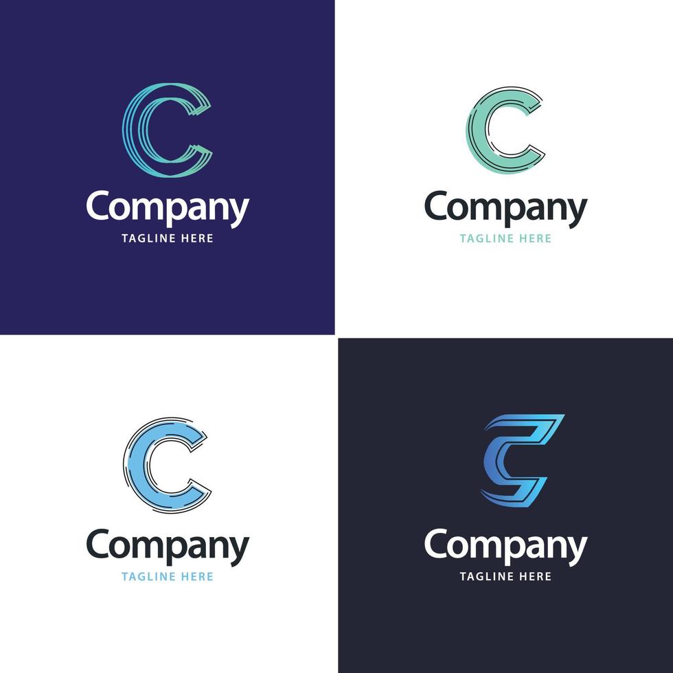 Letter C Big Logo Pack Design Creative Modern logos design for your business vector