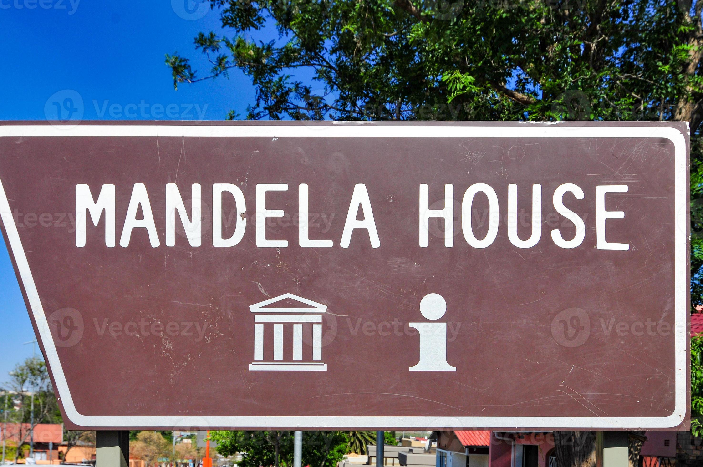Sign to Nelson Mandela's house in Vilakazi Street Soweto, South Africa