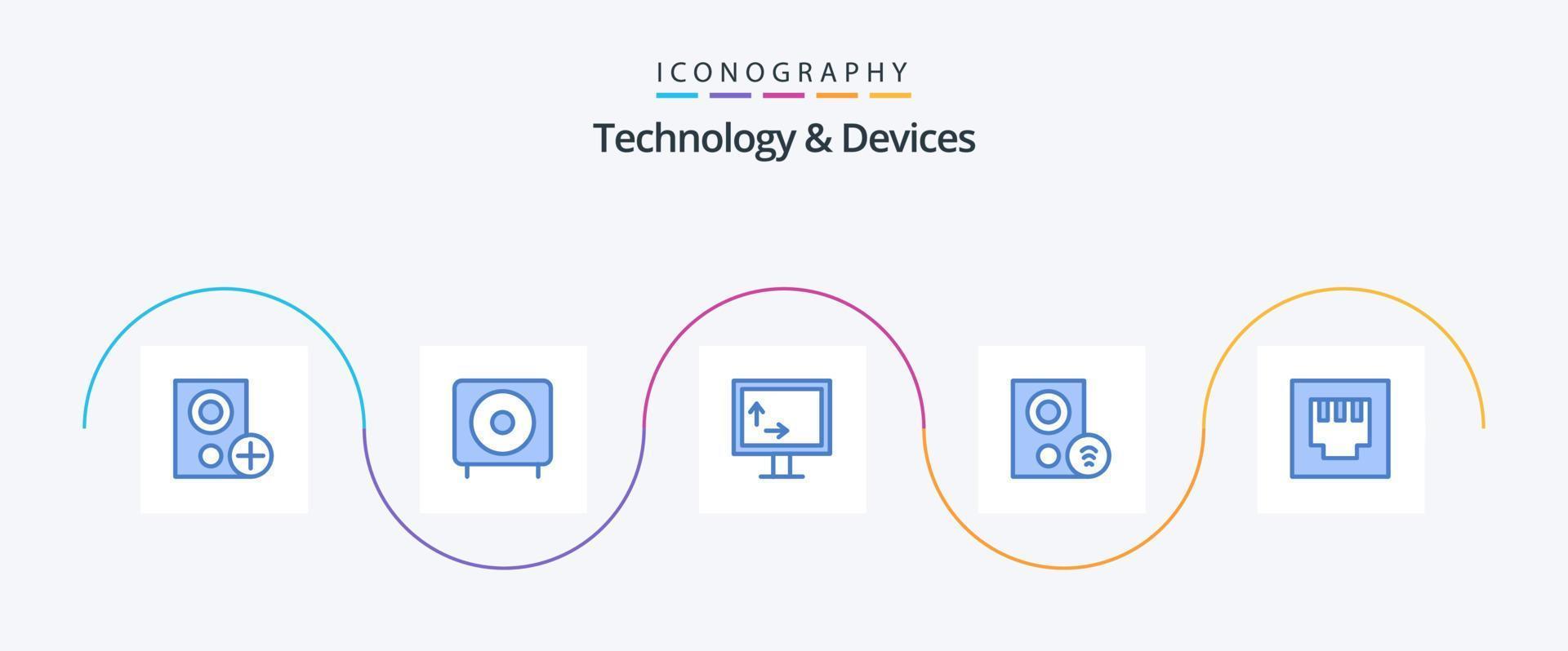 Devices Blue 5 Icon Pack Including signal. gadget. products. devices. width vector