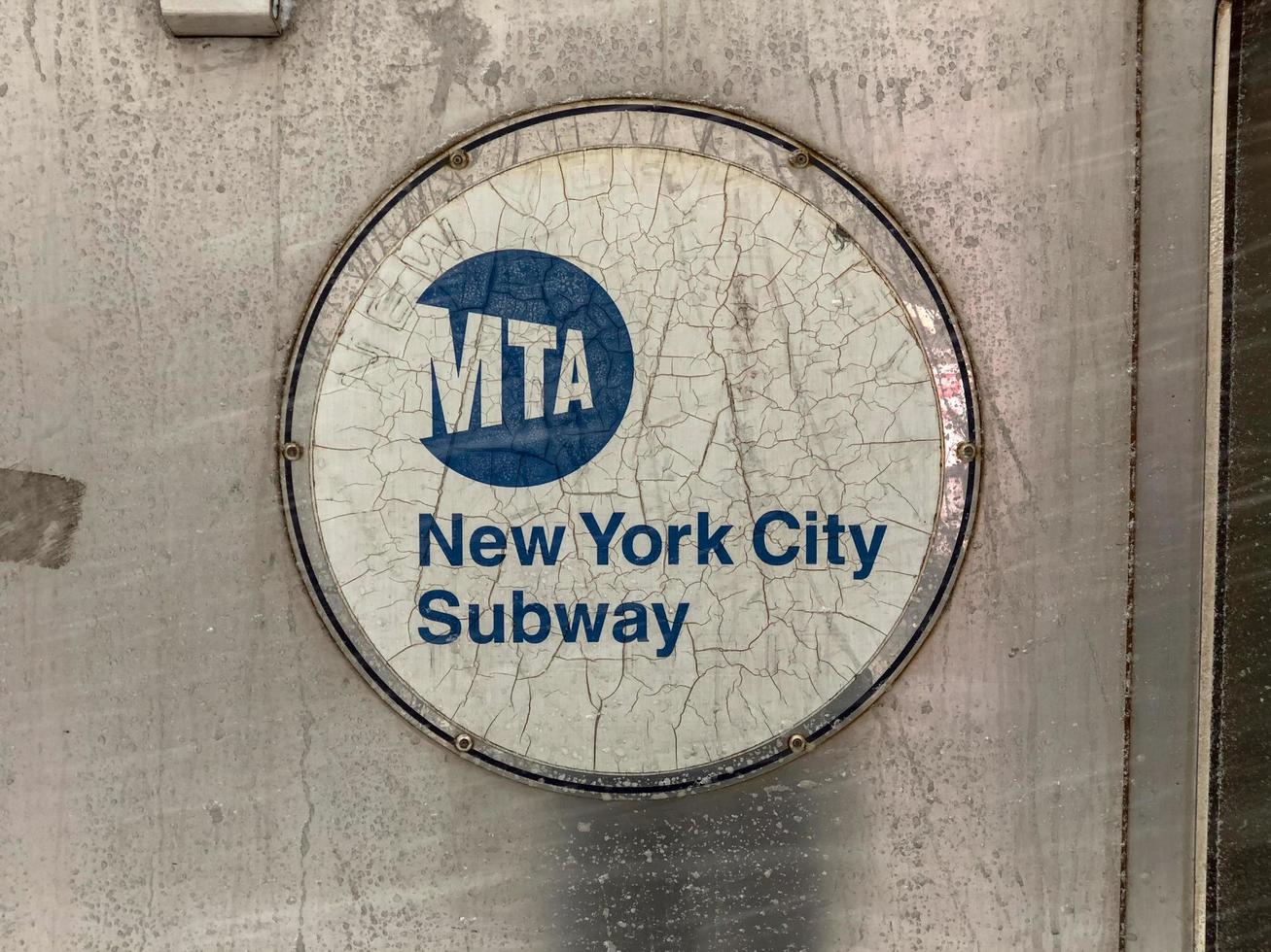 Brooklyn, New York - January 4, 2018 -  NYC Subway train stalled outdoors during a winter storm. photo