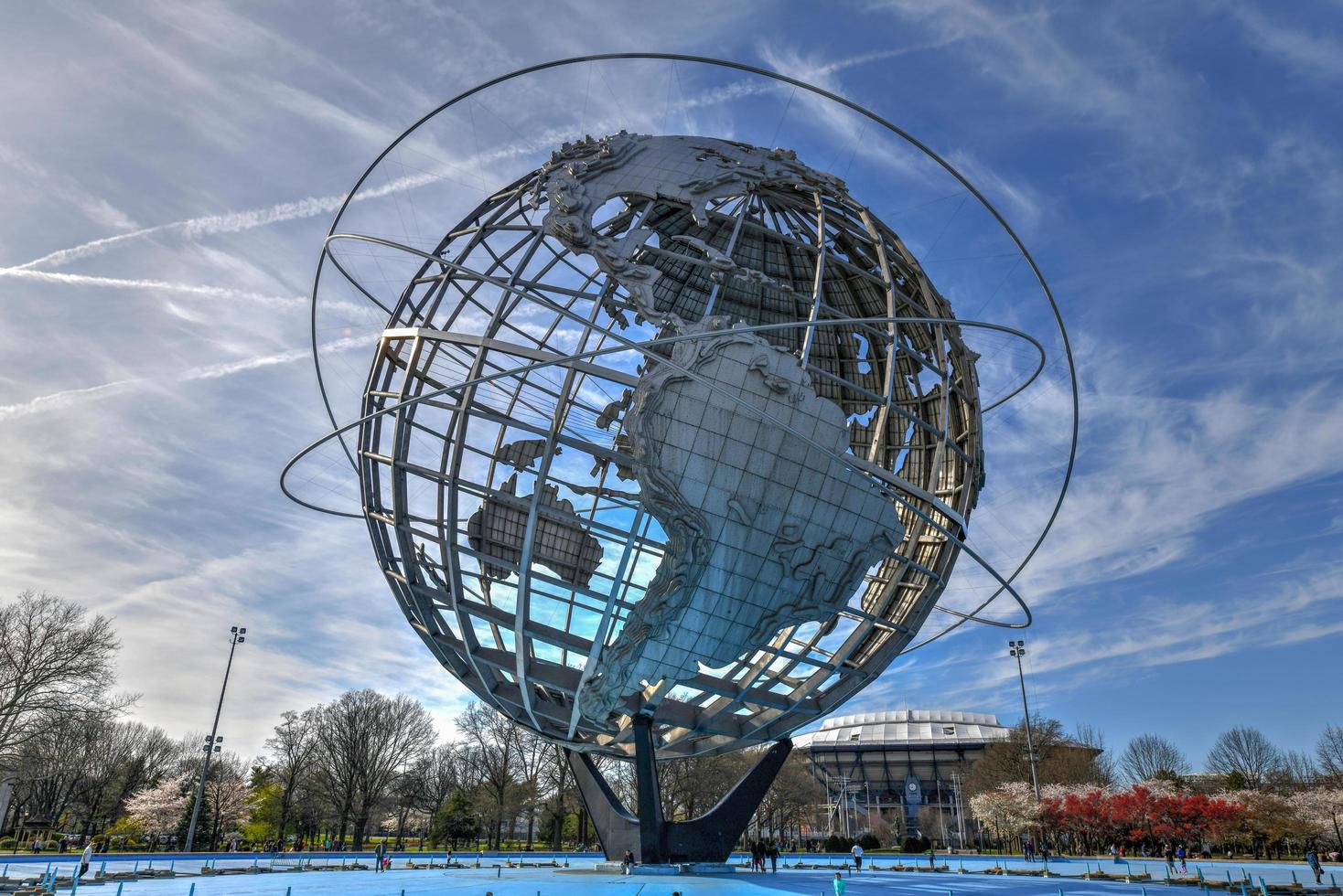 Flushing, New York - Apr 21, 2018 -  The iconic Unisphere in Flushing Meadows Corona Park in Queens, NYC. The 12 story structure was commissioned for the 1964 NYC World's Fair. photo