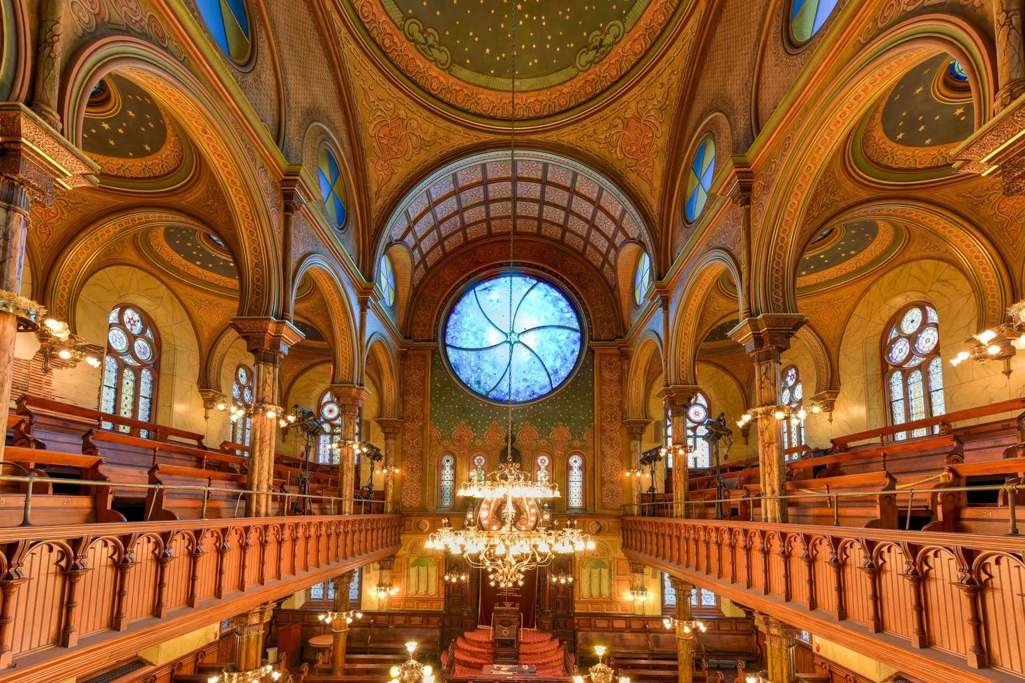 New York City - Oct 11, 2017 -  The Eldridge Street Synagogue, built in 1887, is a National Historic Landmark synagogue in Manhattan's Chinatown neighborhood. photo