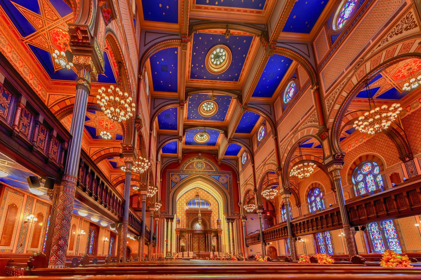 New York City - Oct 11, 2017 -  Central Synagogue in Midtown Manhattan, New York City. It was built in 1870-72 and was designed by Henry Fernbach in the Moorish Revival style. photo