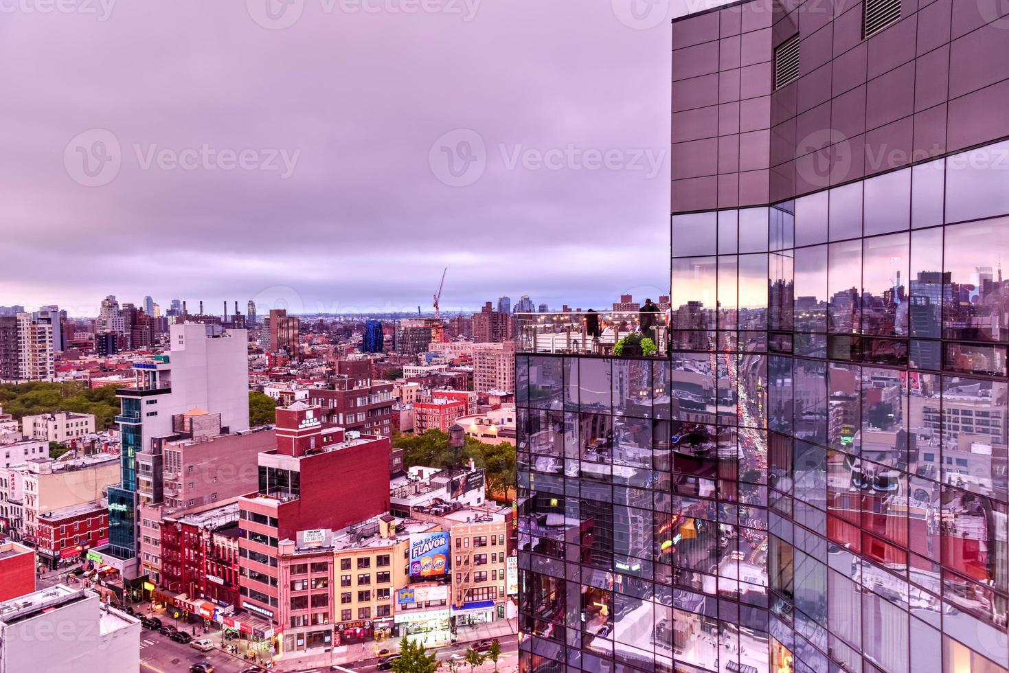 Manhattan skyline view in the evening as dusk approaches. photo