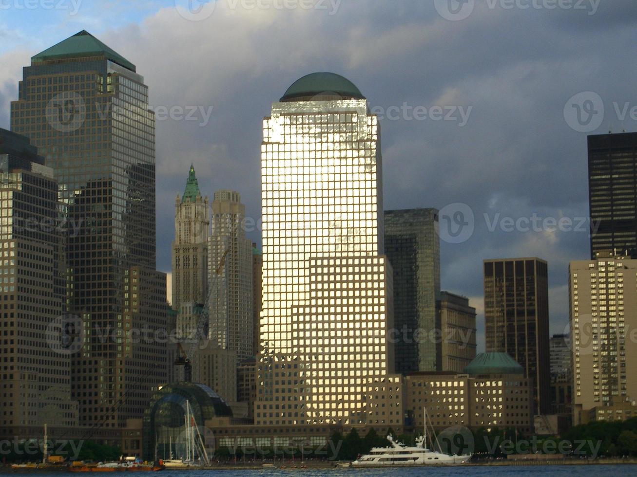 New York City downtown skyline as seen from the Hudson River photo