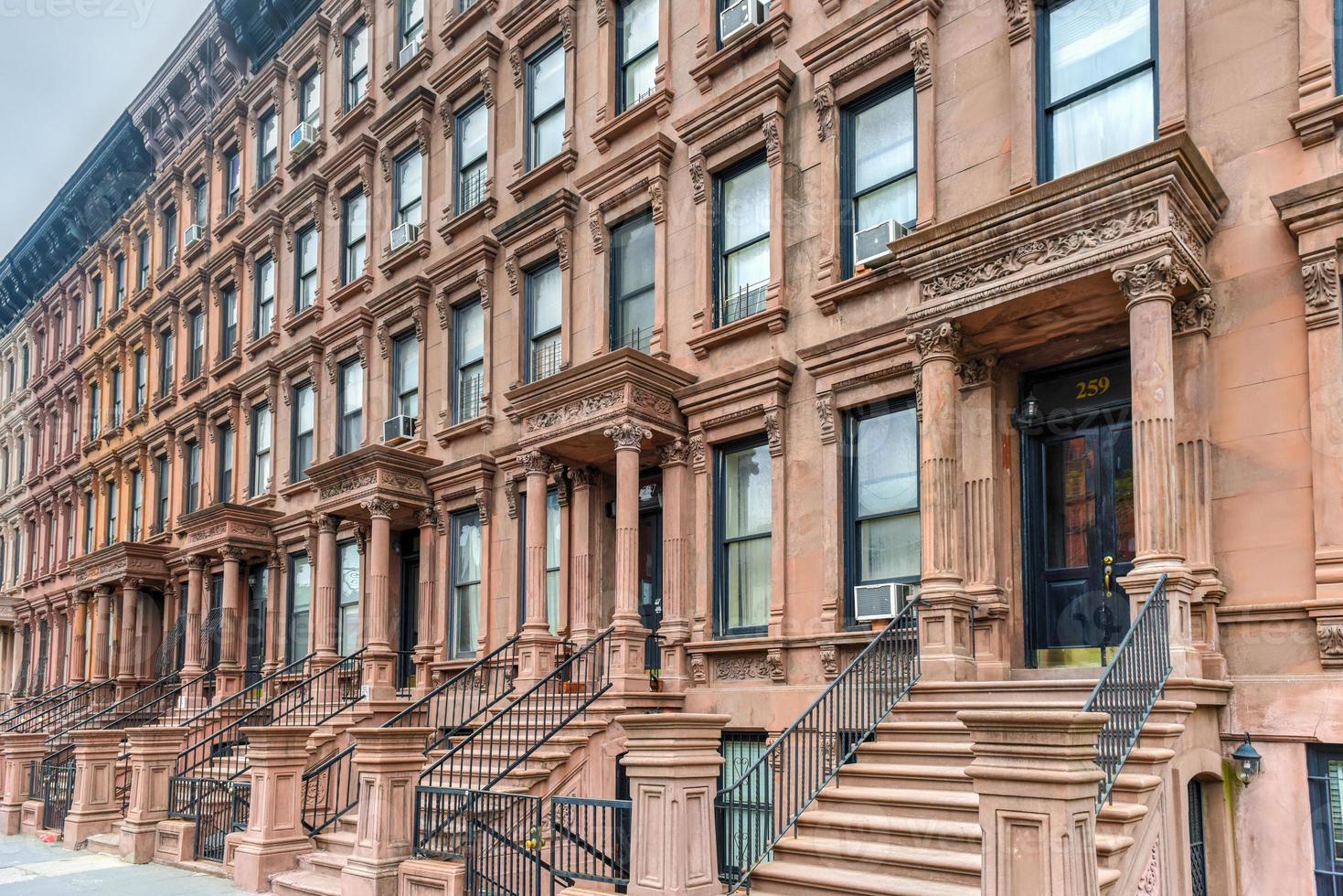 Brownstones in the Harlem Neighborhood of New York City. photo