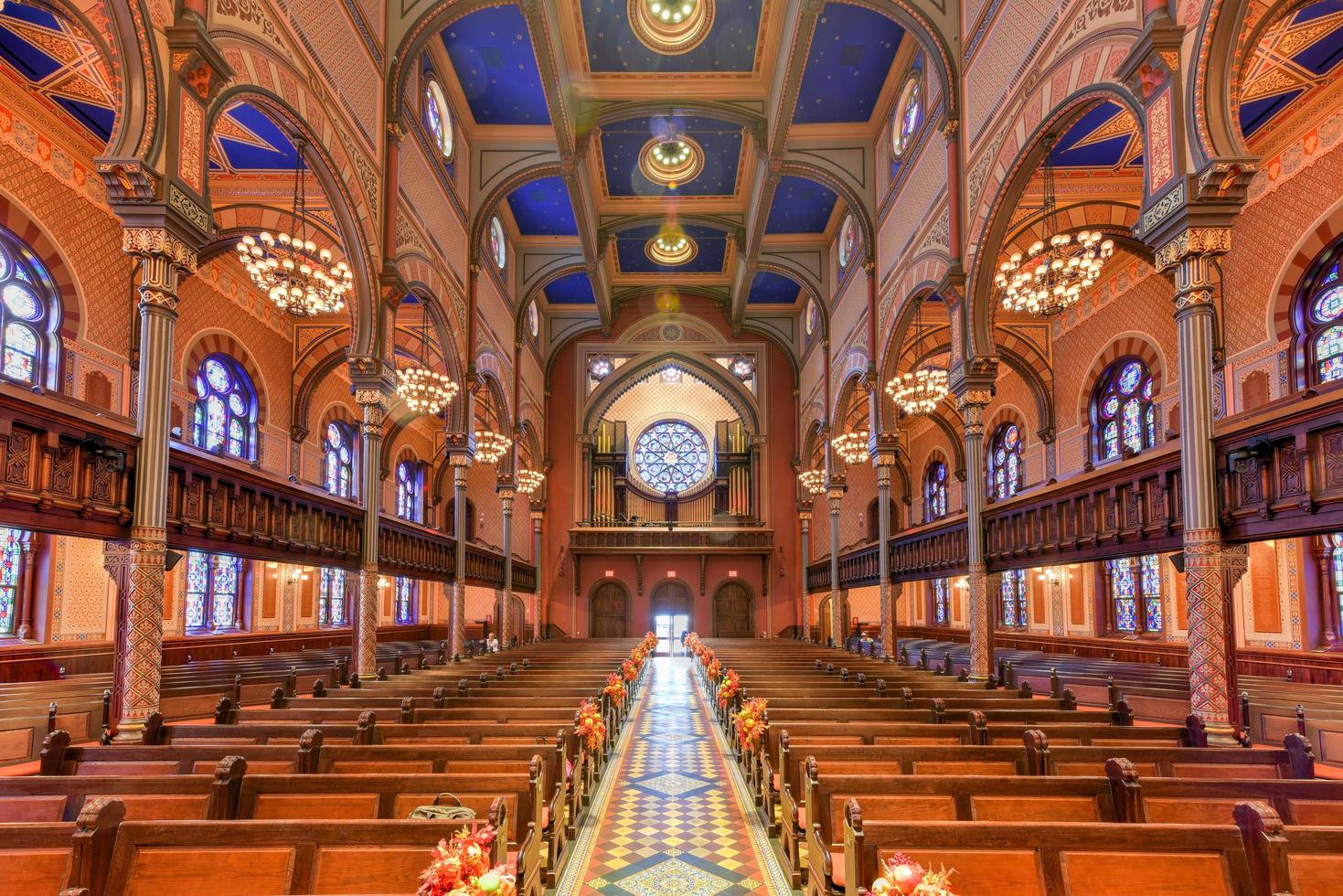 New York City - Oct 11, 2017 -  Central Synagogue in Midtown Manhattan, New York City. It was built in 1870-72 and was designed by Henry Fernbach in the Moorish Revival style. photo