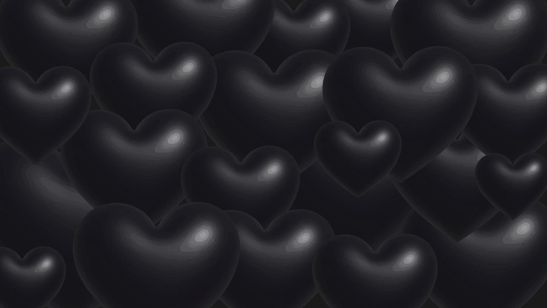 fondo de concepto de día de san valentín con corazones negros. pancarta con corazones para cualquier uso. ilustración vectorial vector