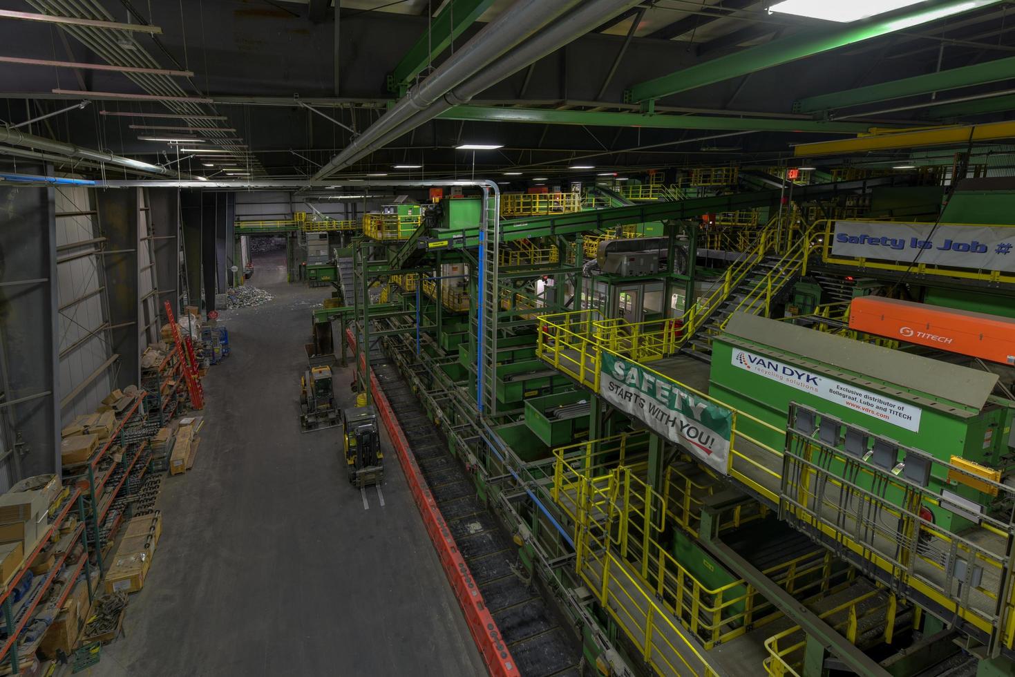 Brooklyn, New York - November 7, 2016 -  Sims Municipal Recycling Center. It is a State-of-the-Art Material Recovery Facility in Sunset Park, Brooklyn, New York. photo
