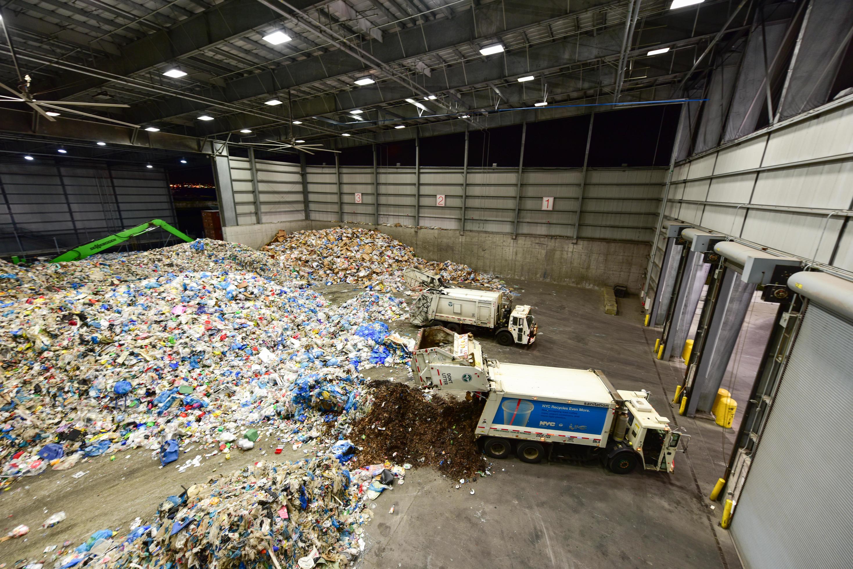 Brooklyn, New York - November 7, 2016 - Recycling heaps at the Sims