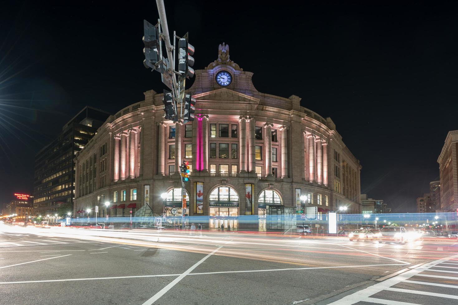 Boston, Massachusetts - September 3, 2016 -  Constructed in 1989, the South Station in Boston, MA is the largest train station and intercity bus terminal in Greater Boston. photo