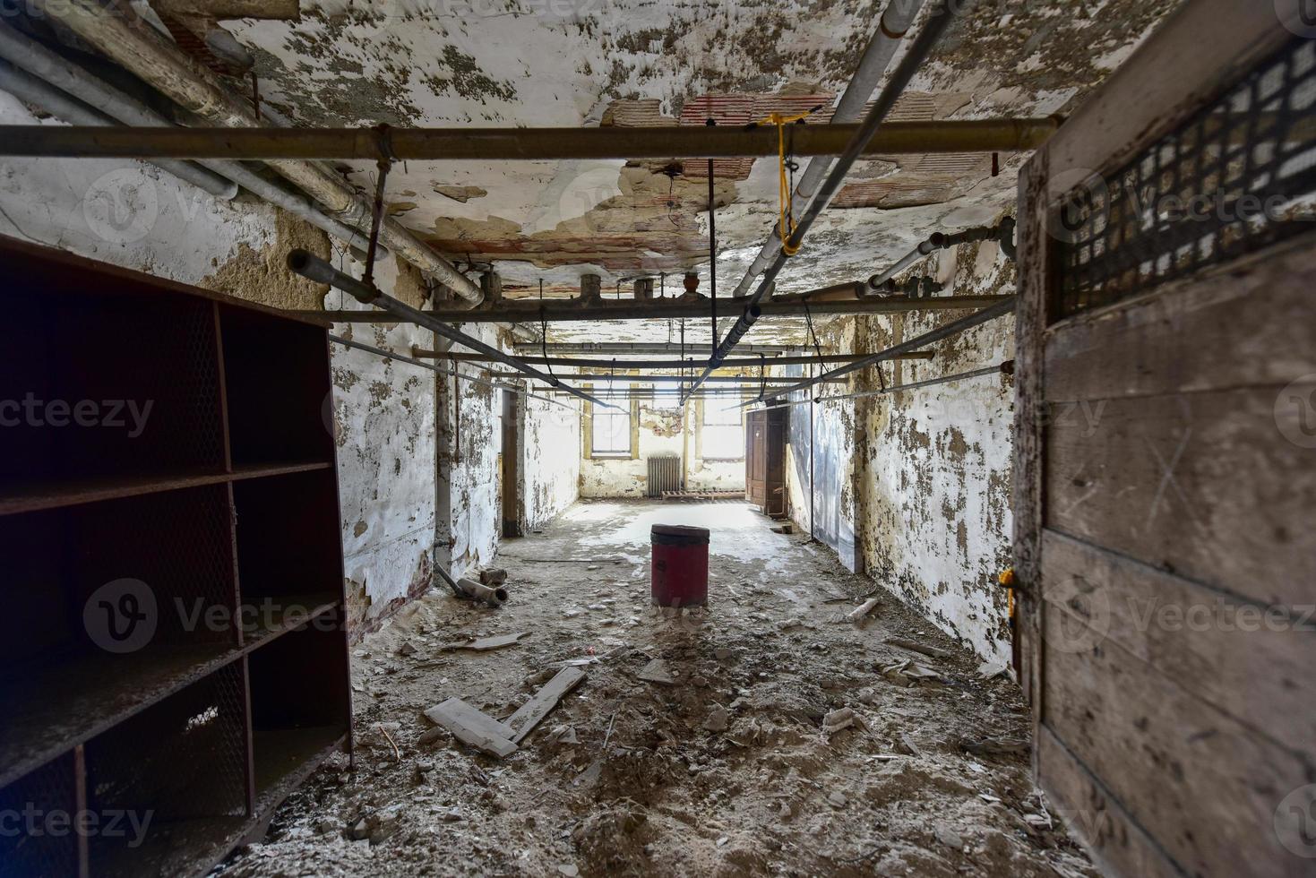 The abandoned Ellis Island Immigrant Hospital. It was the United States first public health hospital, opened in 1902 and operating as a hospital until 1930. photo