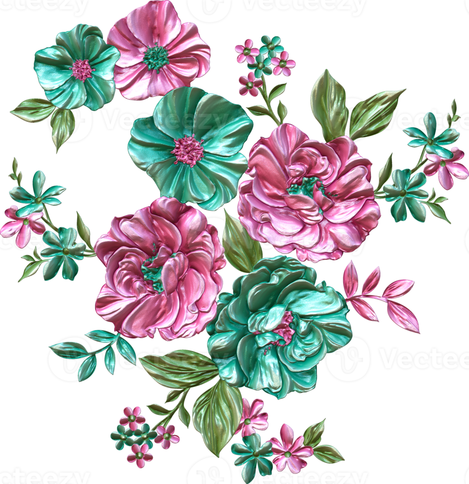 astratto metallico fiore design sfondo, digitale fiore pittura, floreale tessile design materiale, fiore illustrazione, matrimonio fiore modello, png fiore immagini, trasparenti decorativo floreale design