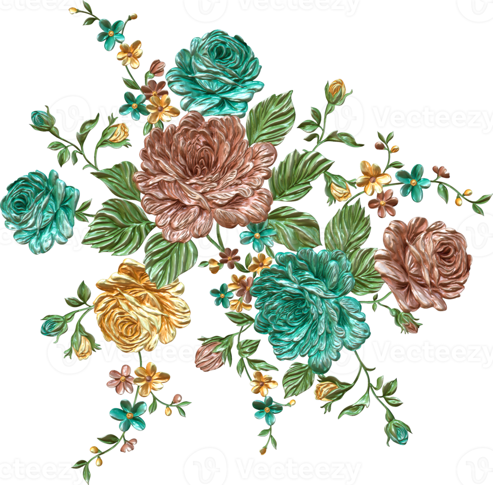 abstract metalen bloem ontwerp achtergrond, digitaal bloem schilderen, bloemen textiel ontwerp materiaal, bloem illustratie, bruiloft bloem patroon, png bloem afbeeldingen, transparant decoratief bloemen ontwerp