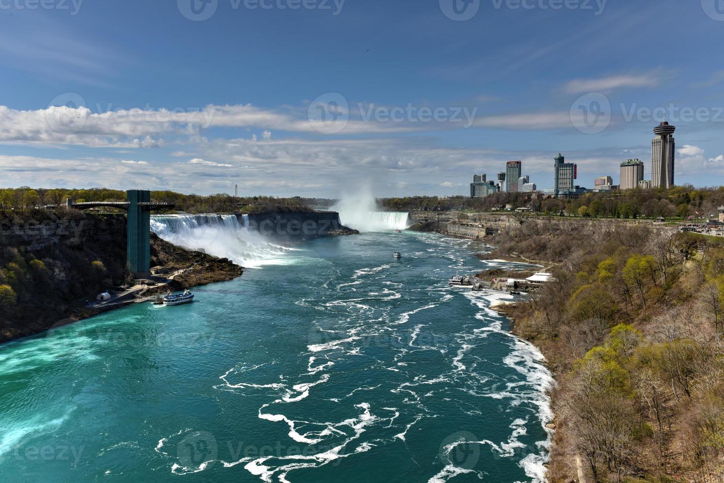 The American Falls at Niagara Falls, New York viewed from the Rainbow Bridge. photo