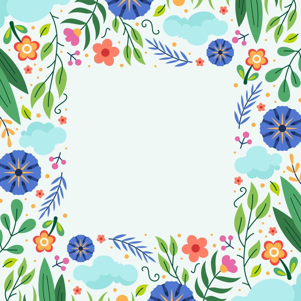 Spring Border Concept with Flower and Leaf vector