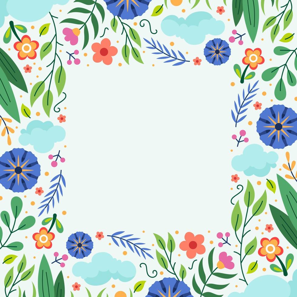 Spring Border Concept with Flower and Leaf vector