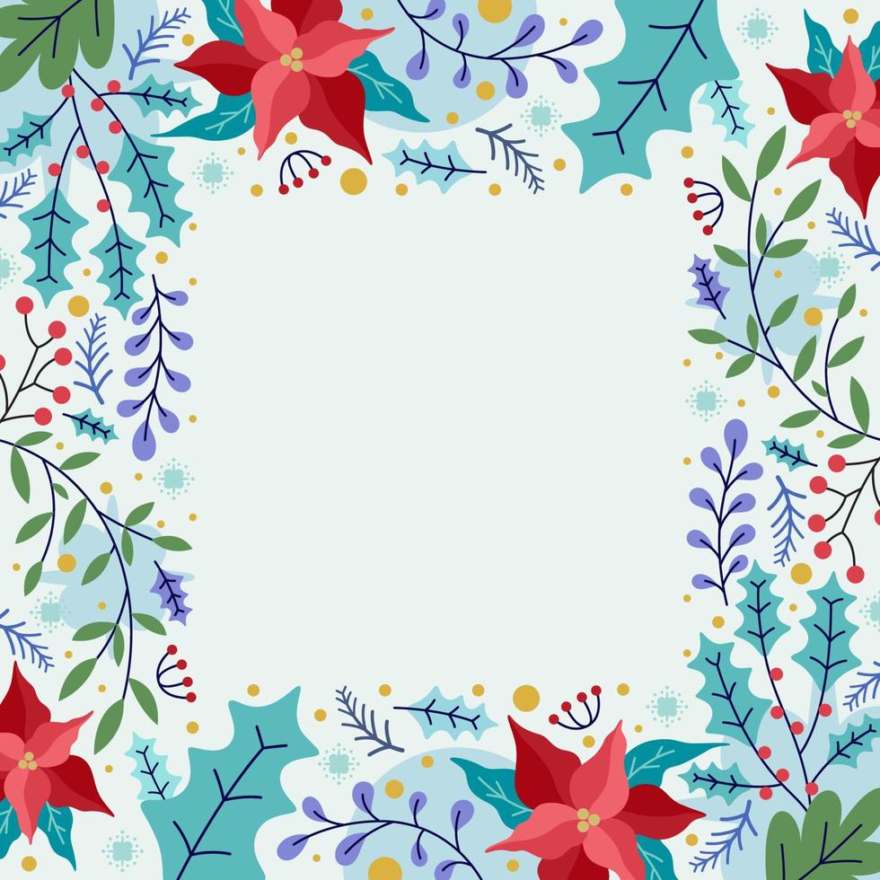 Winter Floral Border Concept vector