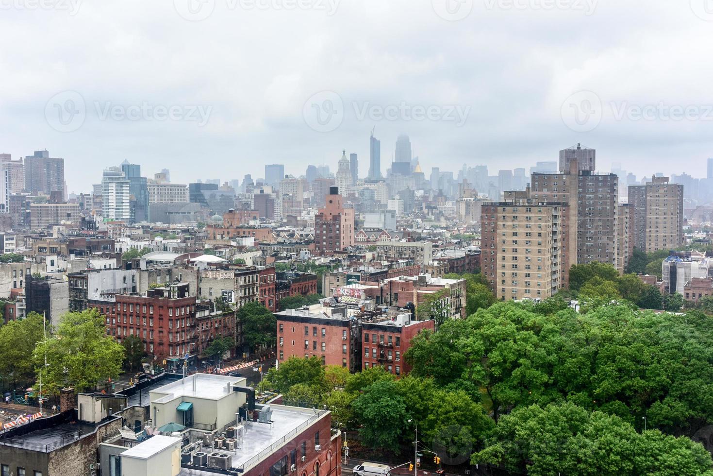 Aerial view of Lower Manhattan including the Bowery and Chinatown. photo