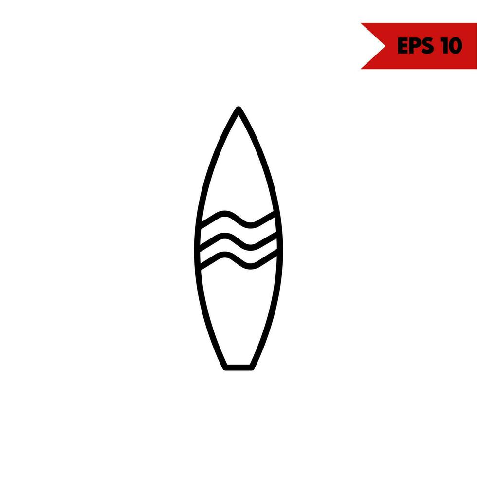 illustration of surfing board line icon vector