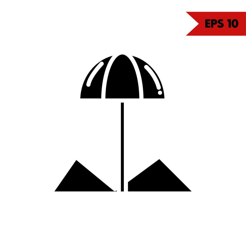 illustration of umbrella glyph icon vector