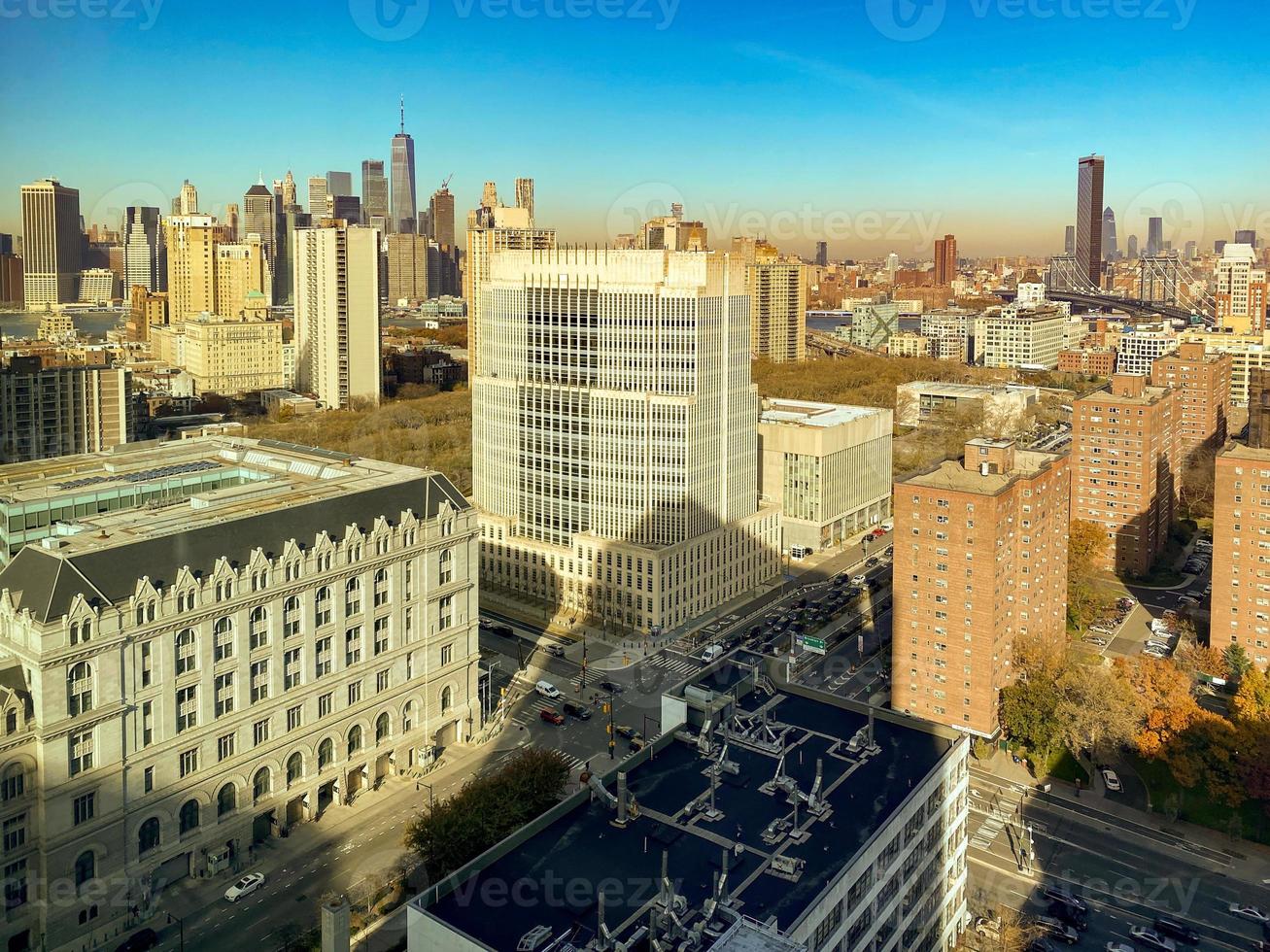 New York City Skyline looking from Downtown Brooklyn onto Downtown Manhattan. photo