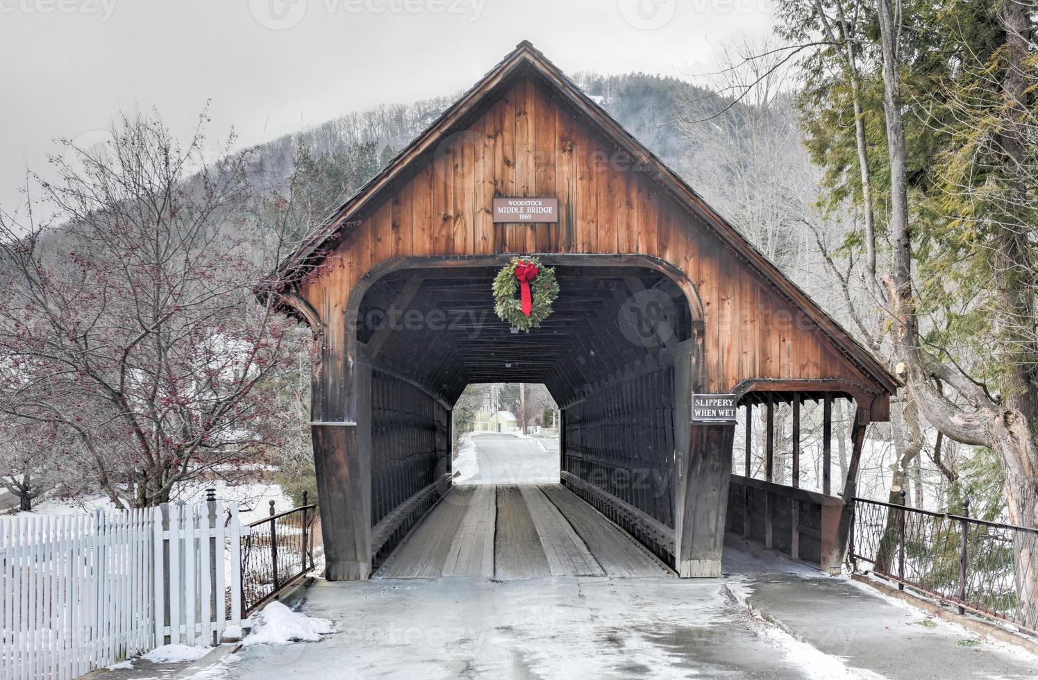 Middle Covered Bridge in Woodstock, Vermont. photo