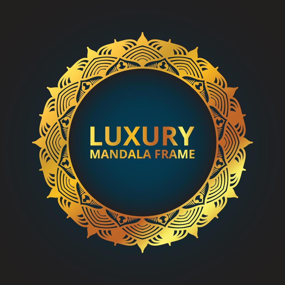 luxury golden mandala frame design vector