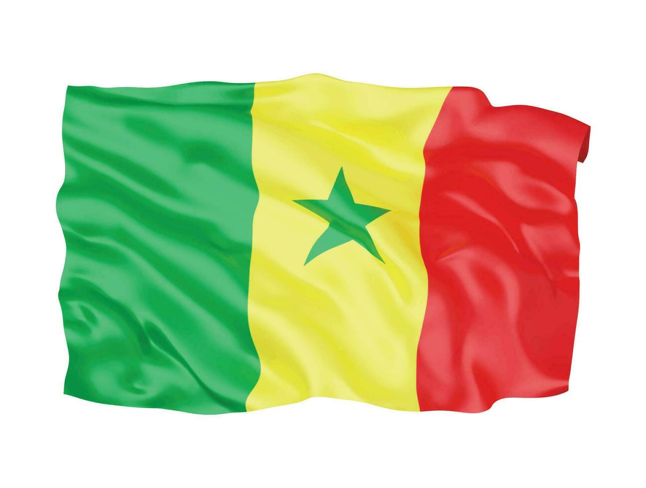 Símbolo de señal nacional de bandera de senegal 3d vector