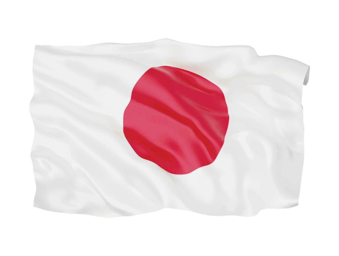 3d japan flag national sign symbol vector