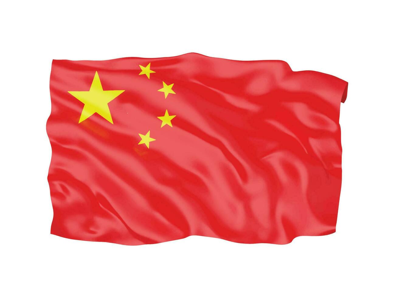 3d China flag national sign symbol vector