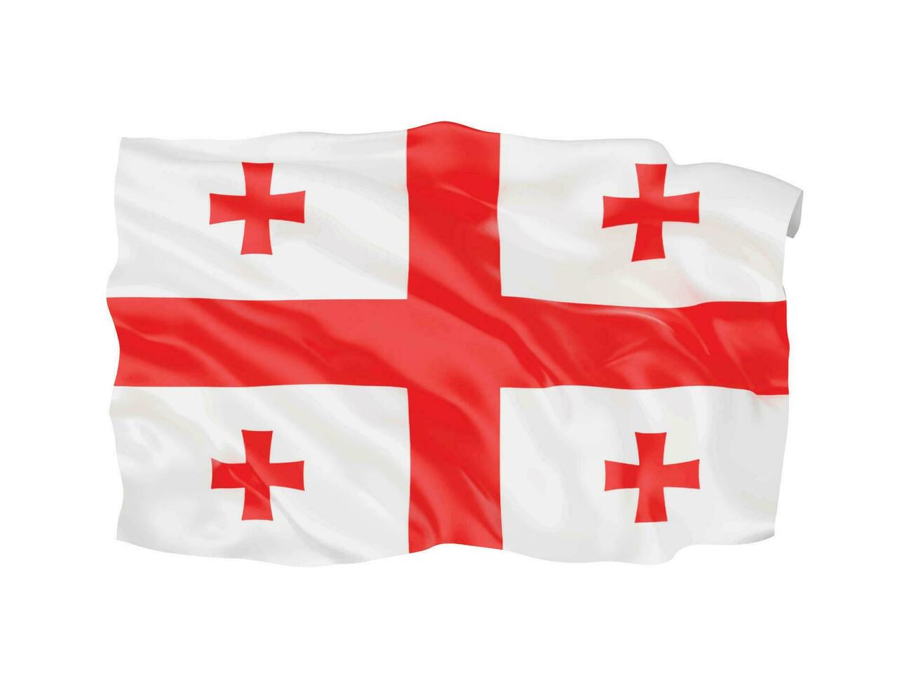 3d Georgia flag national sign symbol vector