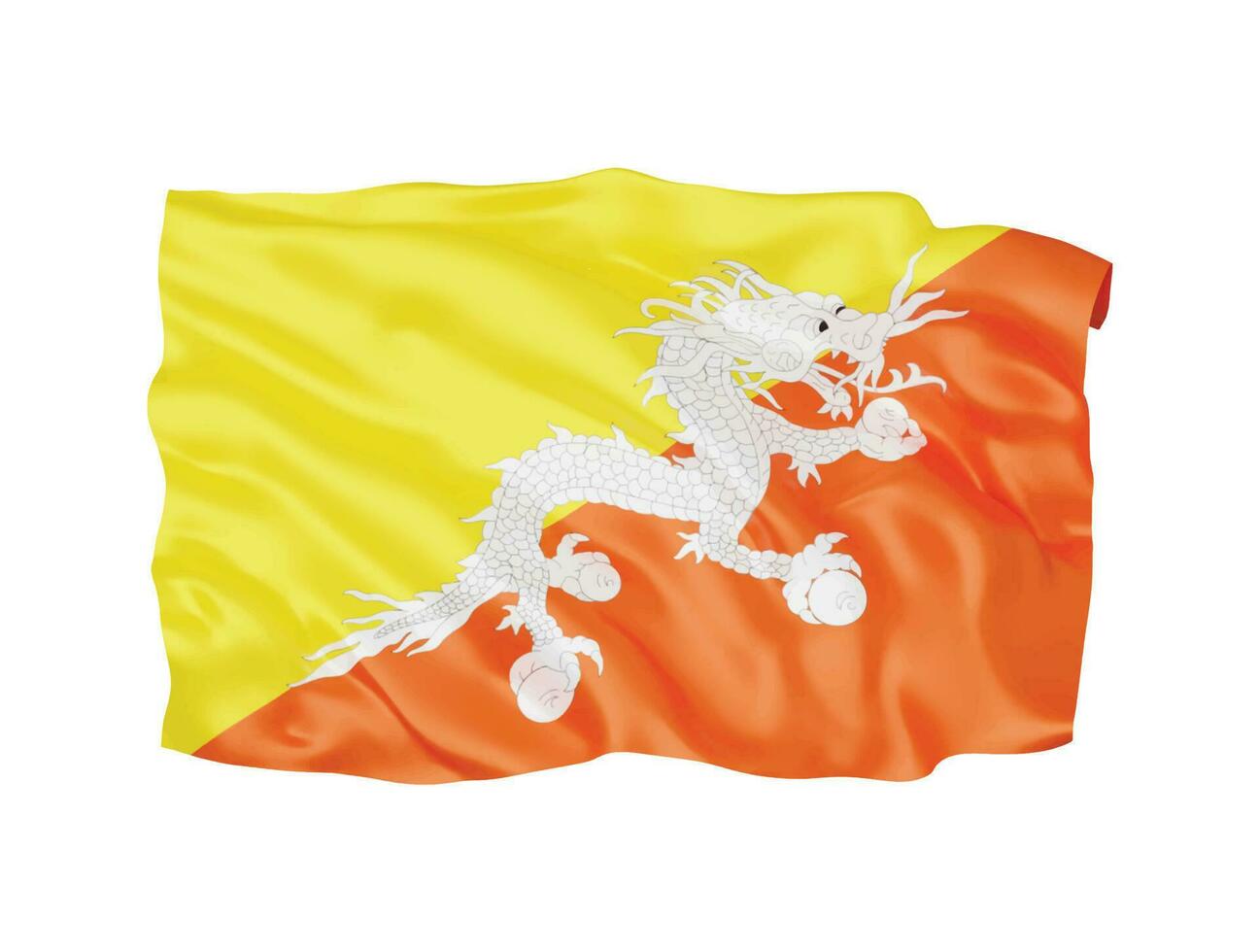 3d Bhutan flag national sign symbol vector