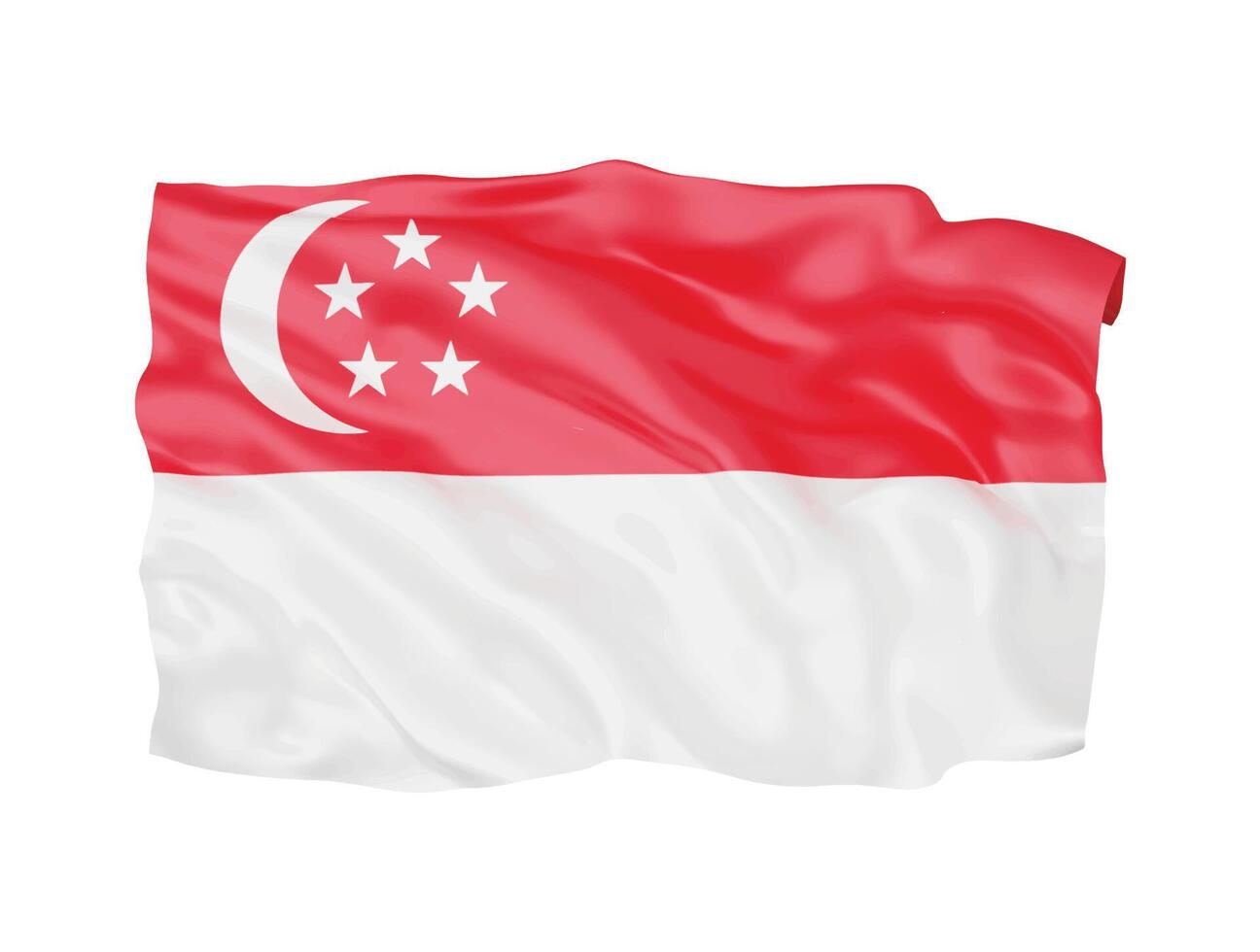 3d Singapore flag national sign symbol vector