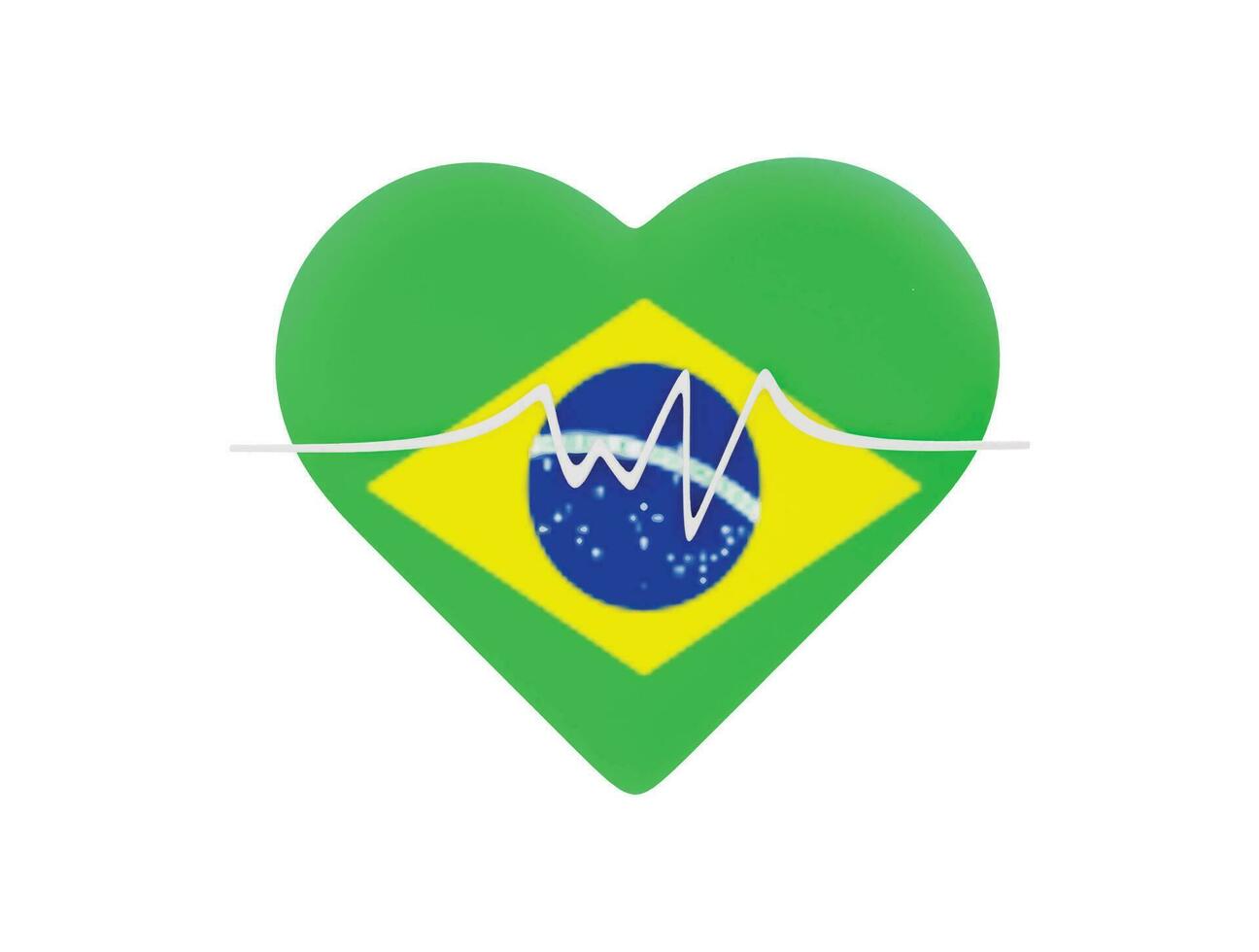 Brazil flag with love icon international national sign symbol vector