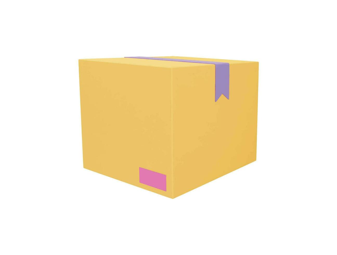 caja de envío con estilo minimalista de dibujos animados de icono de vector 3d