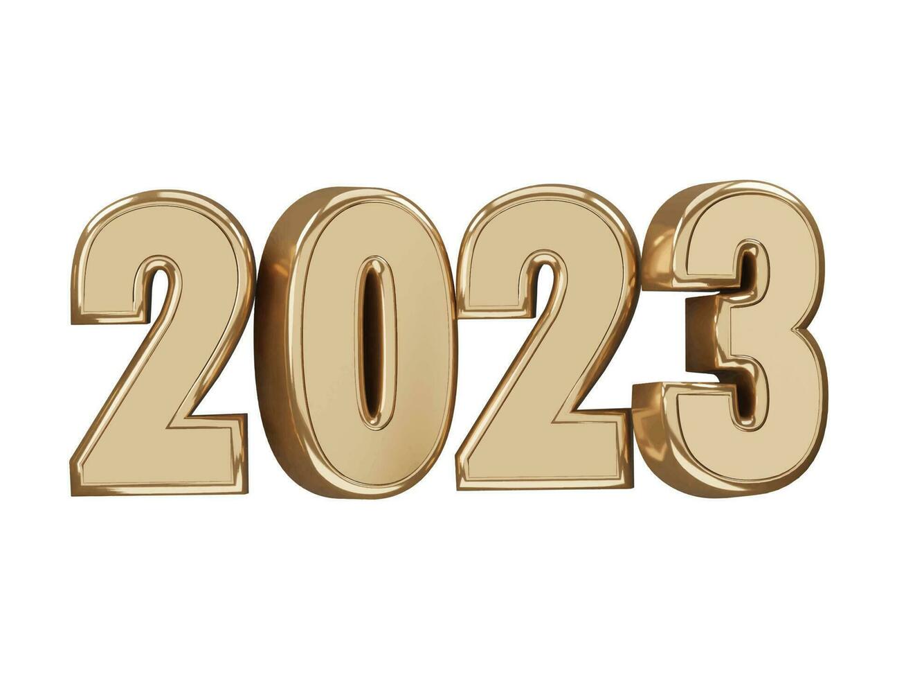Realistic 3d rendering 2023 new year text effect vector