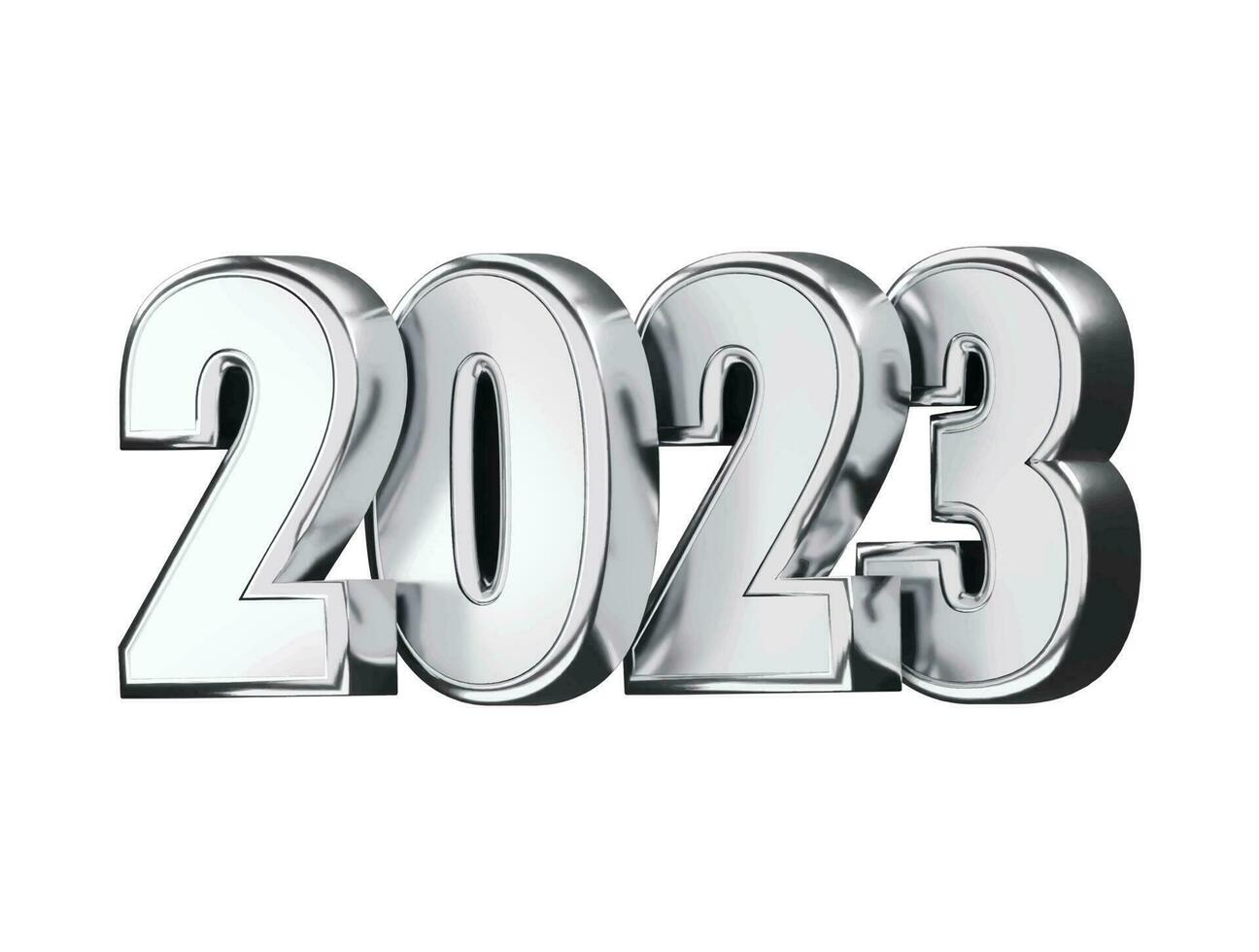 Realistic 3d rendering 2023 new year text effect vector