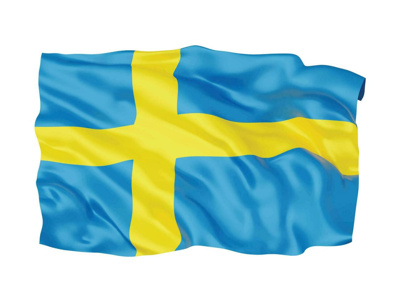 3d Sweden flag national sign symbol vector