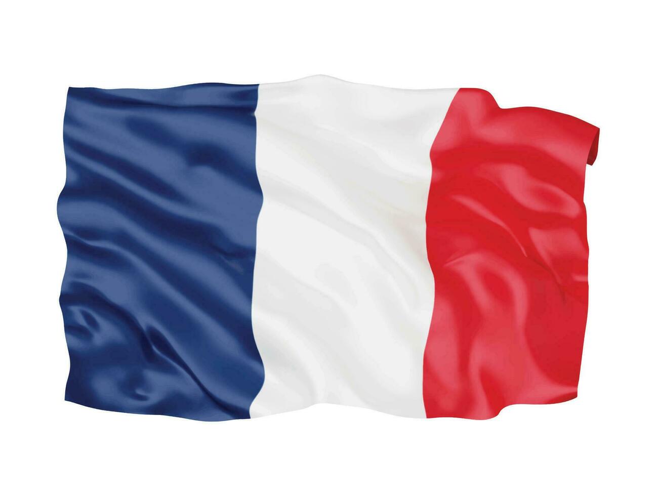 3d francia bandera nacional signo símbolo vector