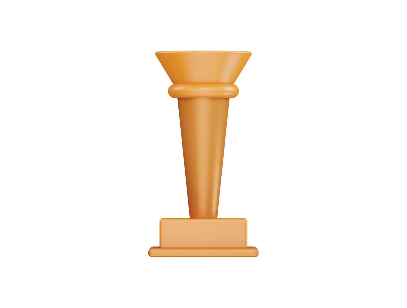 trofeo de campeón con estilo minimalista de dibujos animados de icono de vector 3d