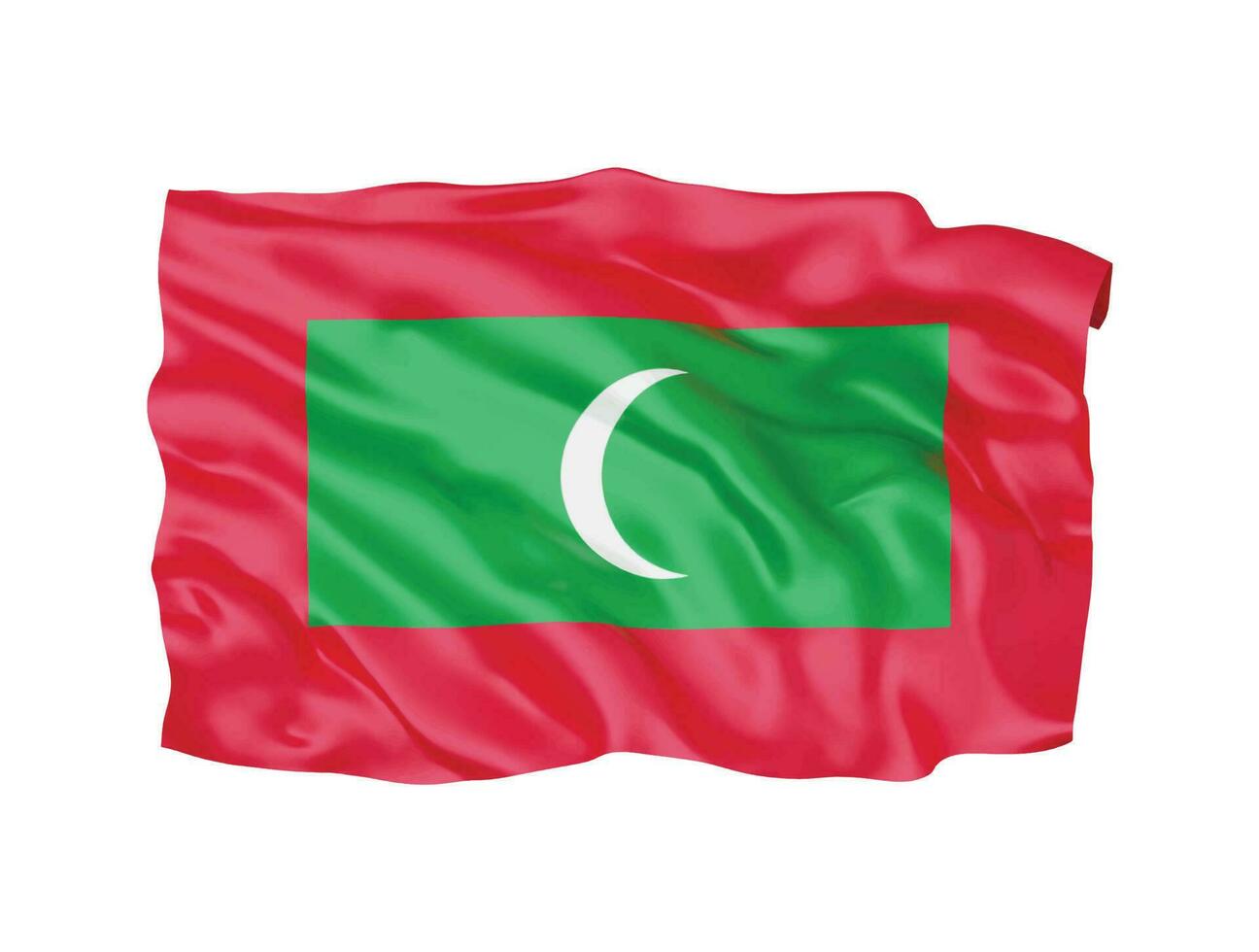 3d Maldives flag national sign symbol vector