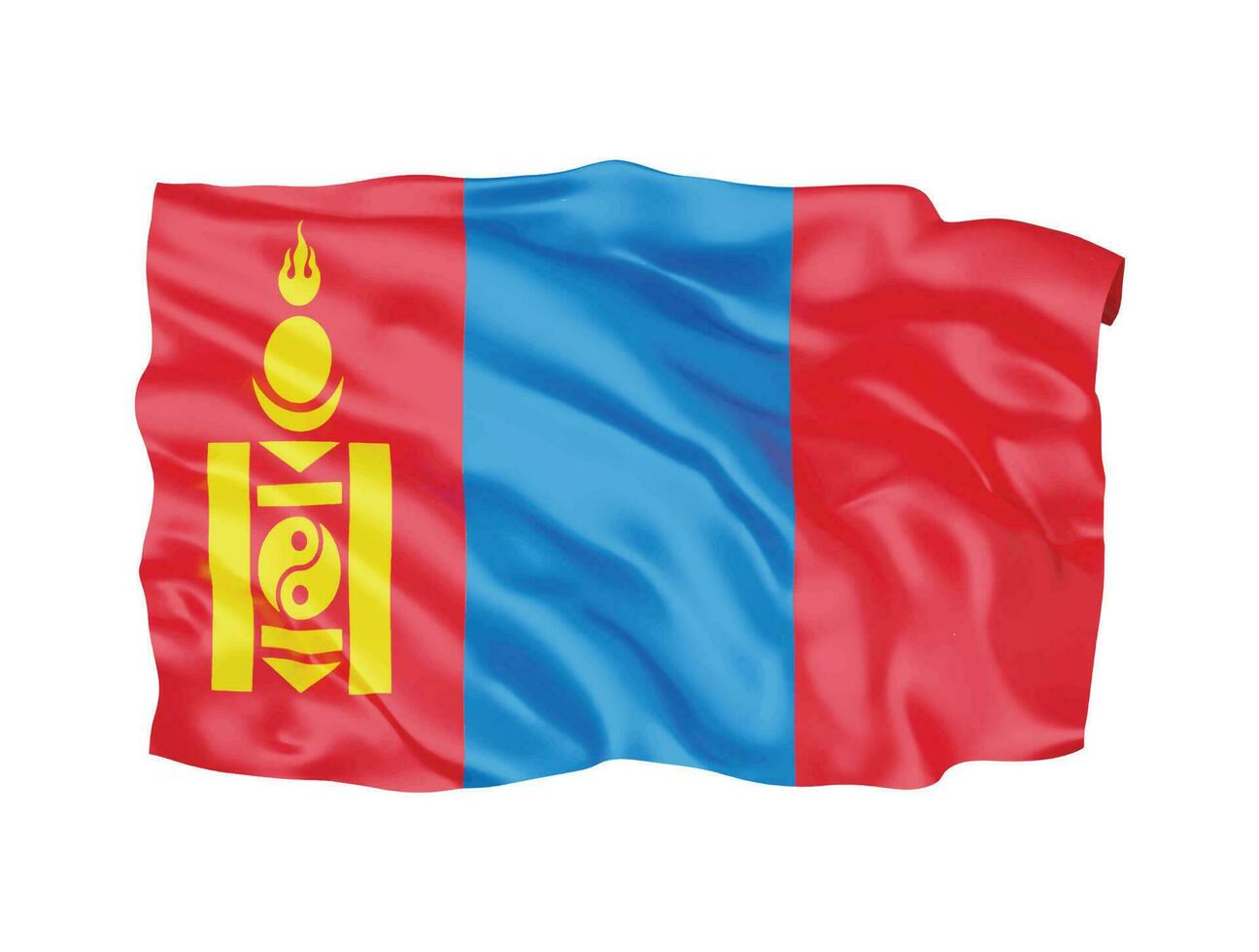 3d Mongolia flag national sign symbol vector