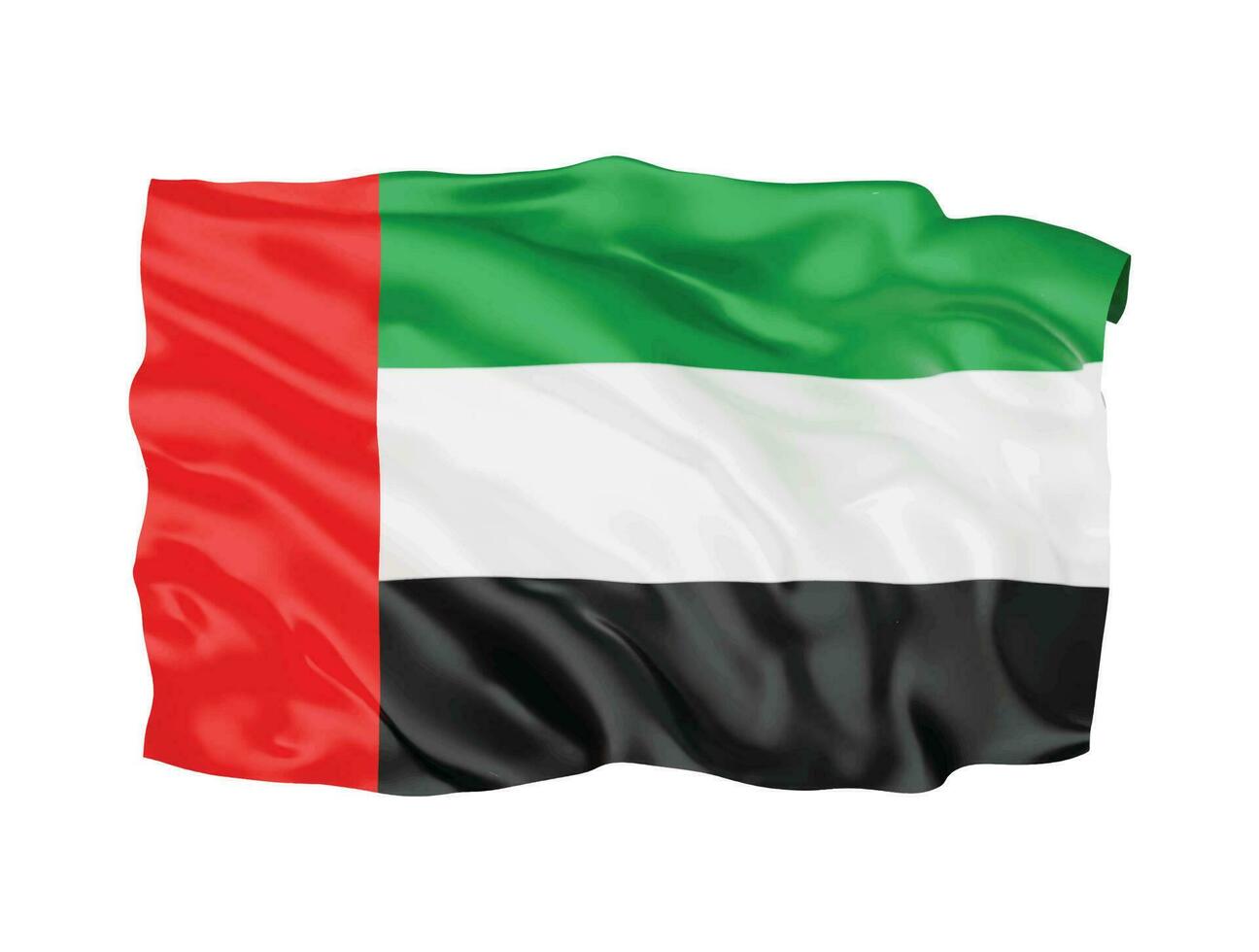 3d bandera de emiratos árabes unidos símbolo de signo nacional vector