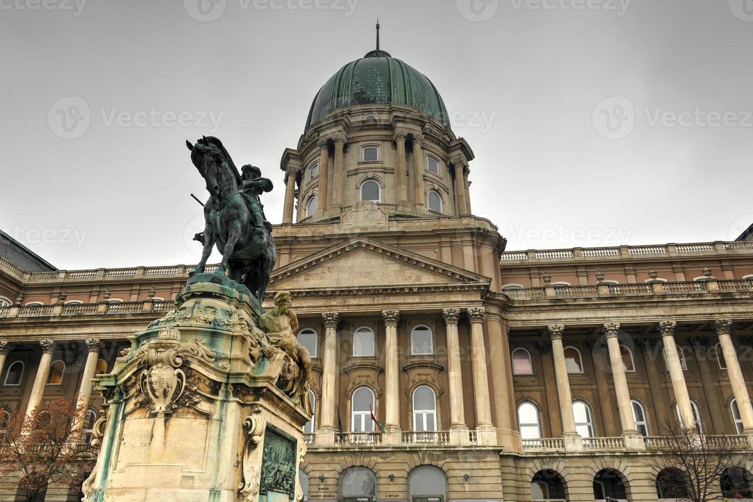 Buda Castle and the statue of Prince Eugene of Savoy photo