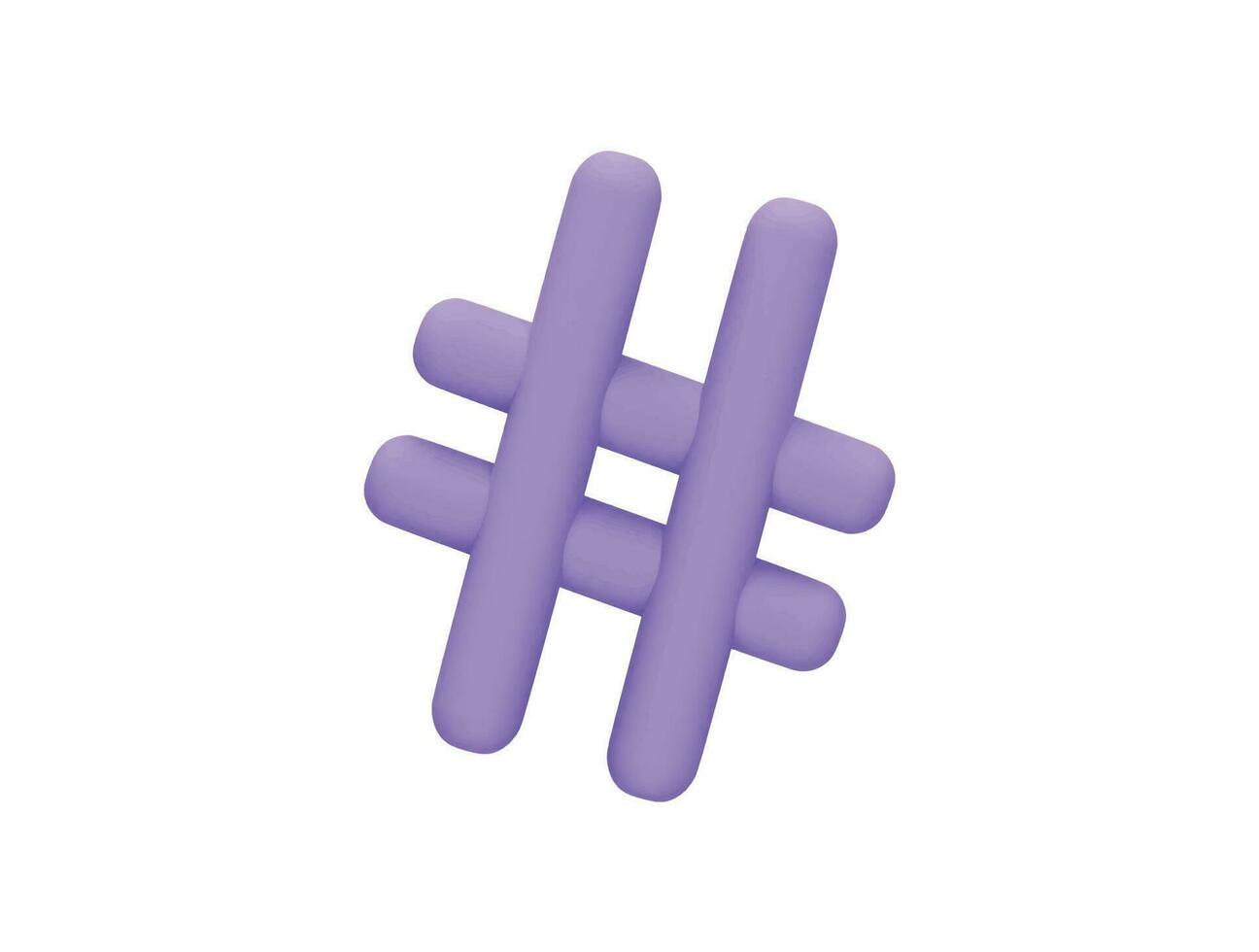 hashtag mark with 3d vector icon cartoon minimal style